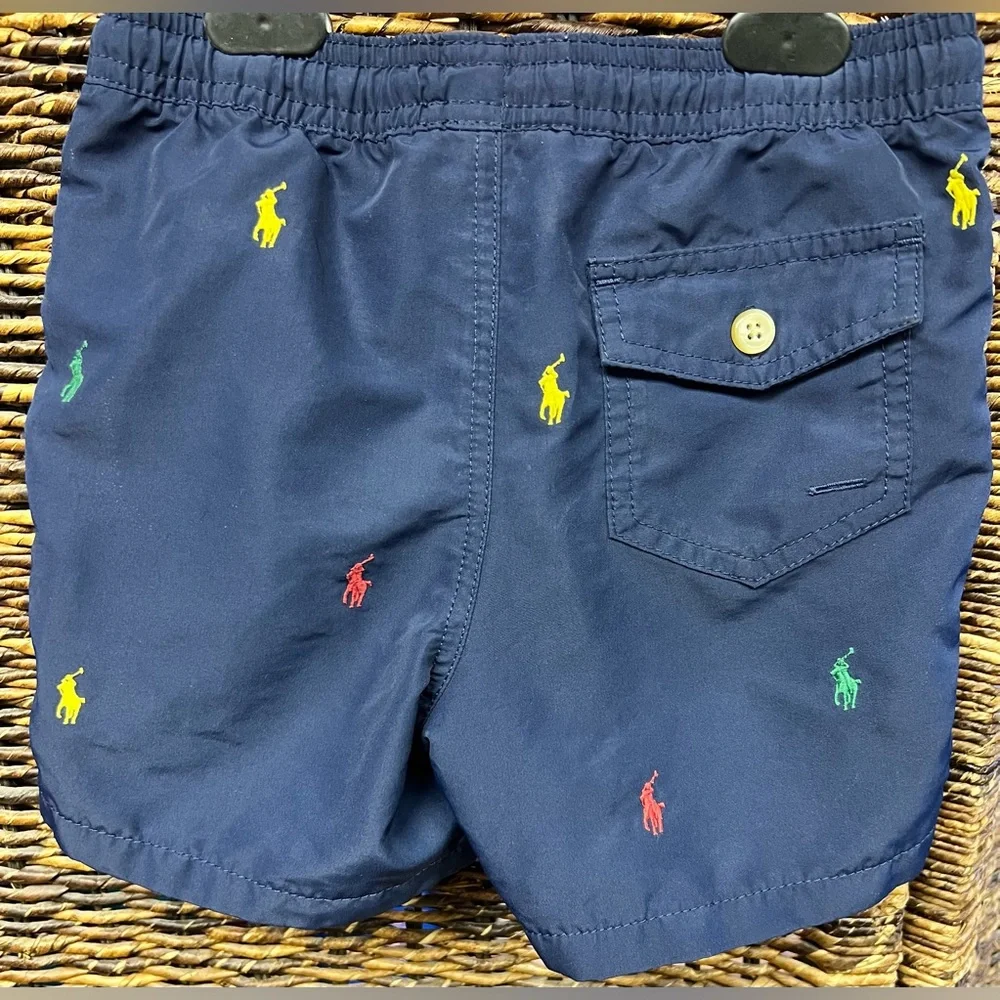 Polo by Ralph Lauren Blue - Embroidered logo Swim Trunks- Youth Size:‎ 6 - Picture 3 of 9